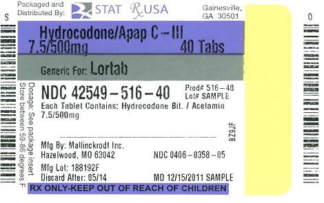 HYDROCODONE BITARTRATE AND ACETAMINOPHEN